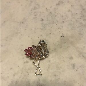 Elegant Flamingo Brooch NWOT